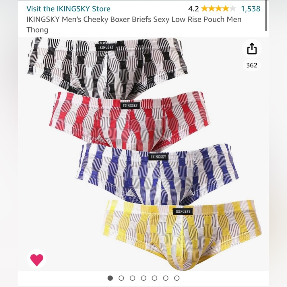 IKINGSKY Men’s Cheeky Boxer Briefs Low Rise Pouch Thong